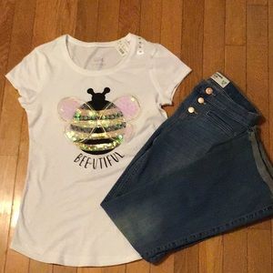 NWT Justice top/ Abercrombie jean lot ( euc) 12